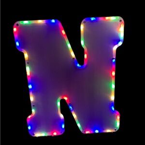 Colorful LED Letter N Light